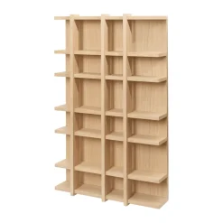 Hot Ferm Living Estantería Tilem, Chapado de roble, 4x6 Beige