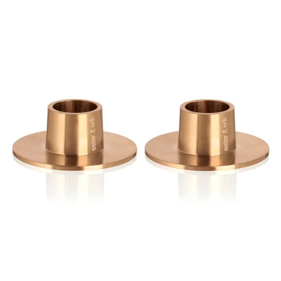 Outlet Ester & erik 2 Candelabros mate, oro rosa Color dorado