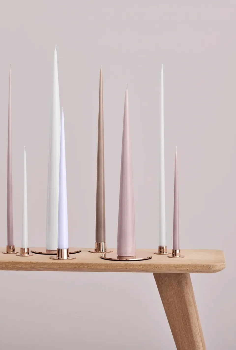 Outlet Ester & erik 2 Candelabros mate, oro rosa Color dorado