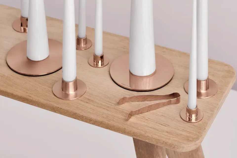 Outlet Ester & erik 2 Candelabros mate, oro rosa Color dorado