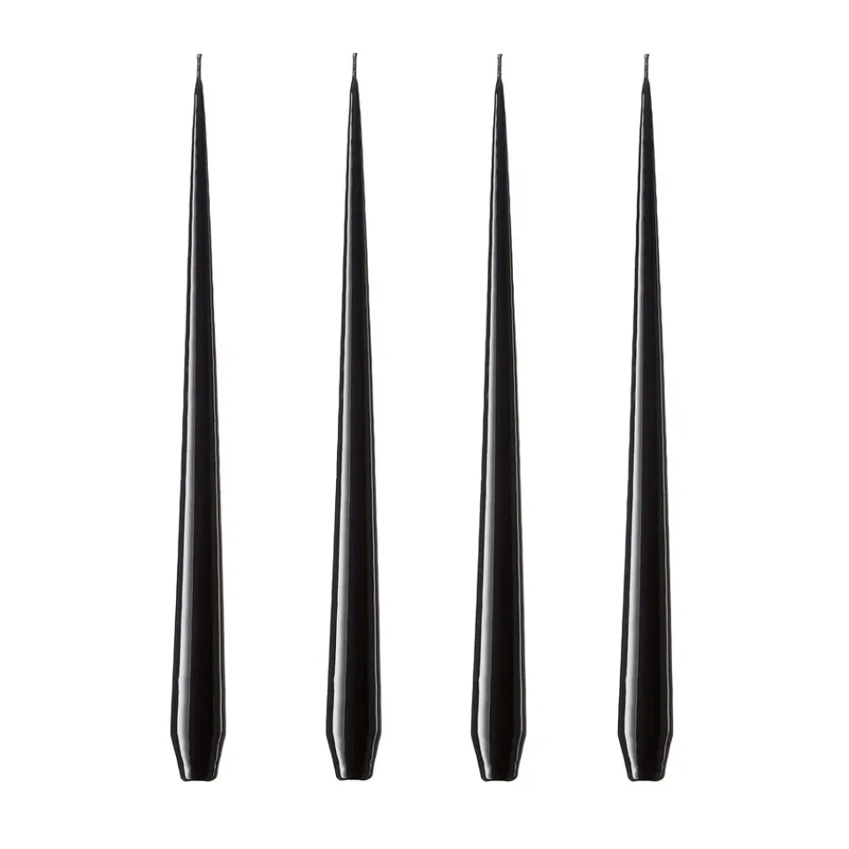 Hot Ester & erik 4 Velas lacadas, Raw black, 32 cm Negro