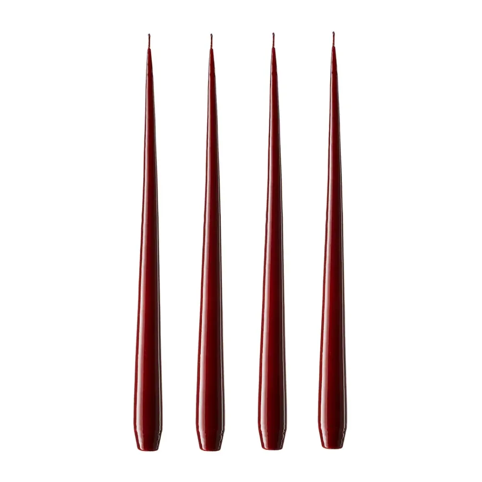 Ester & erik 4 Velas lacadas, vinröd, 42 cm Rojo
