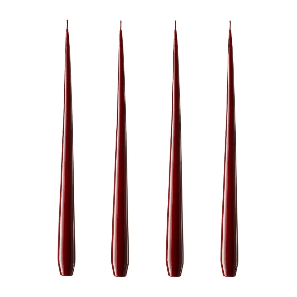 Hot Ester & erik 4 Velas lacadas, Wine, 32 cm Rojo