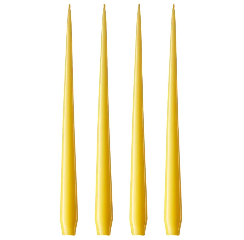 Outlet Ester & erik 4 Velas lacadas, Lemon drop 15-0, 32 cm Amarillo