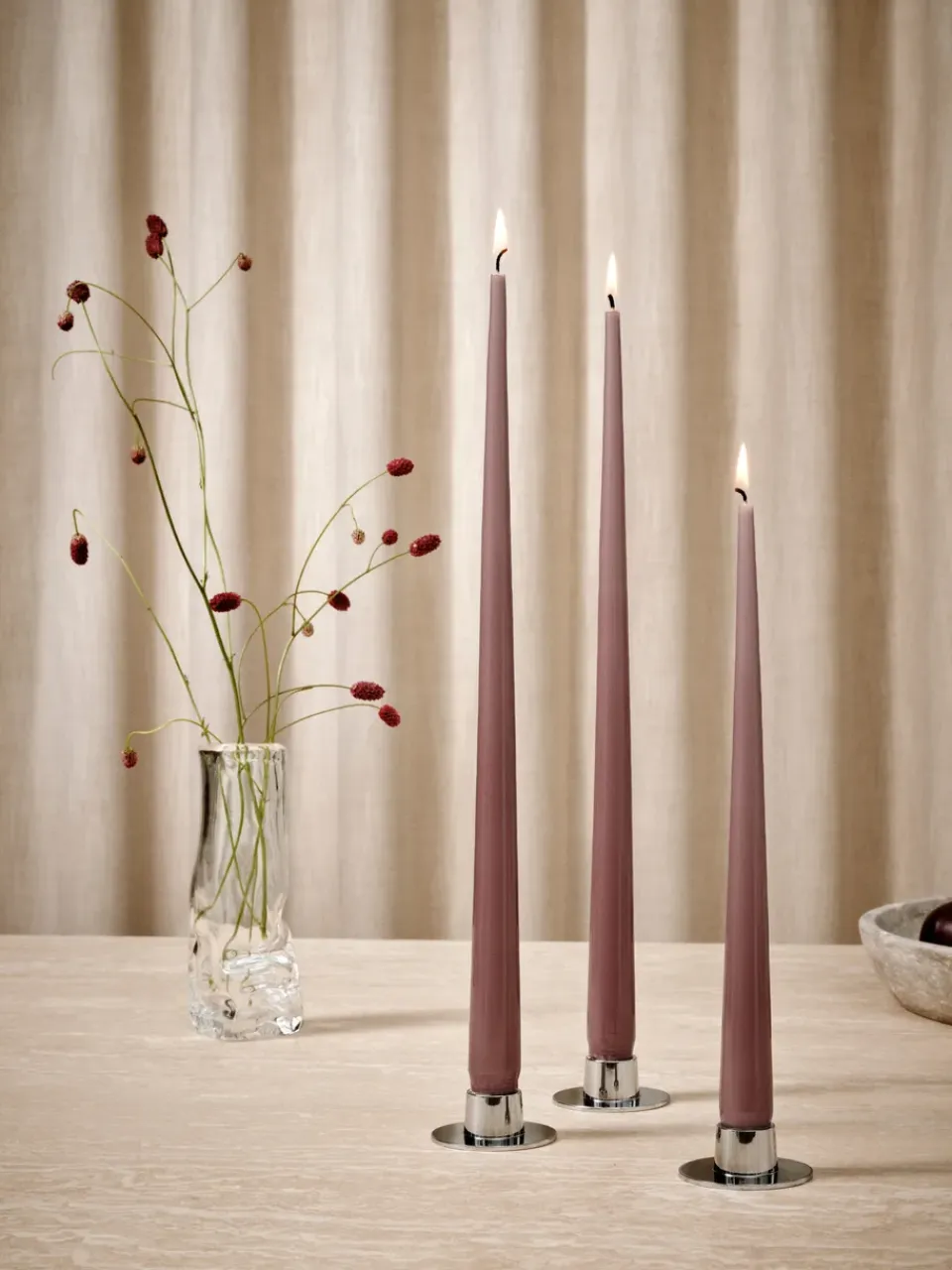 Best Ester & erik 4 Velas lacadas, Winter rose 84, 32 cm Púrpura