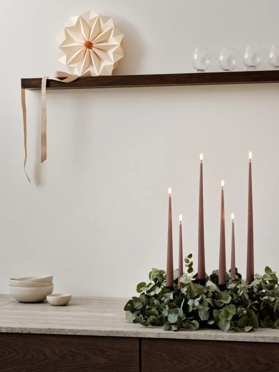 Best Ester & erik 4 Velas lacadas, Winter rose 84, 32 cm Púrpura