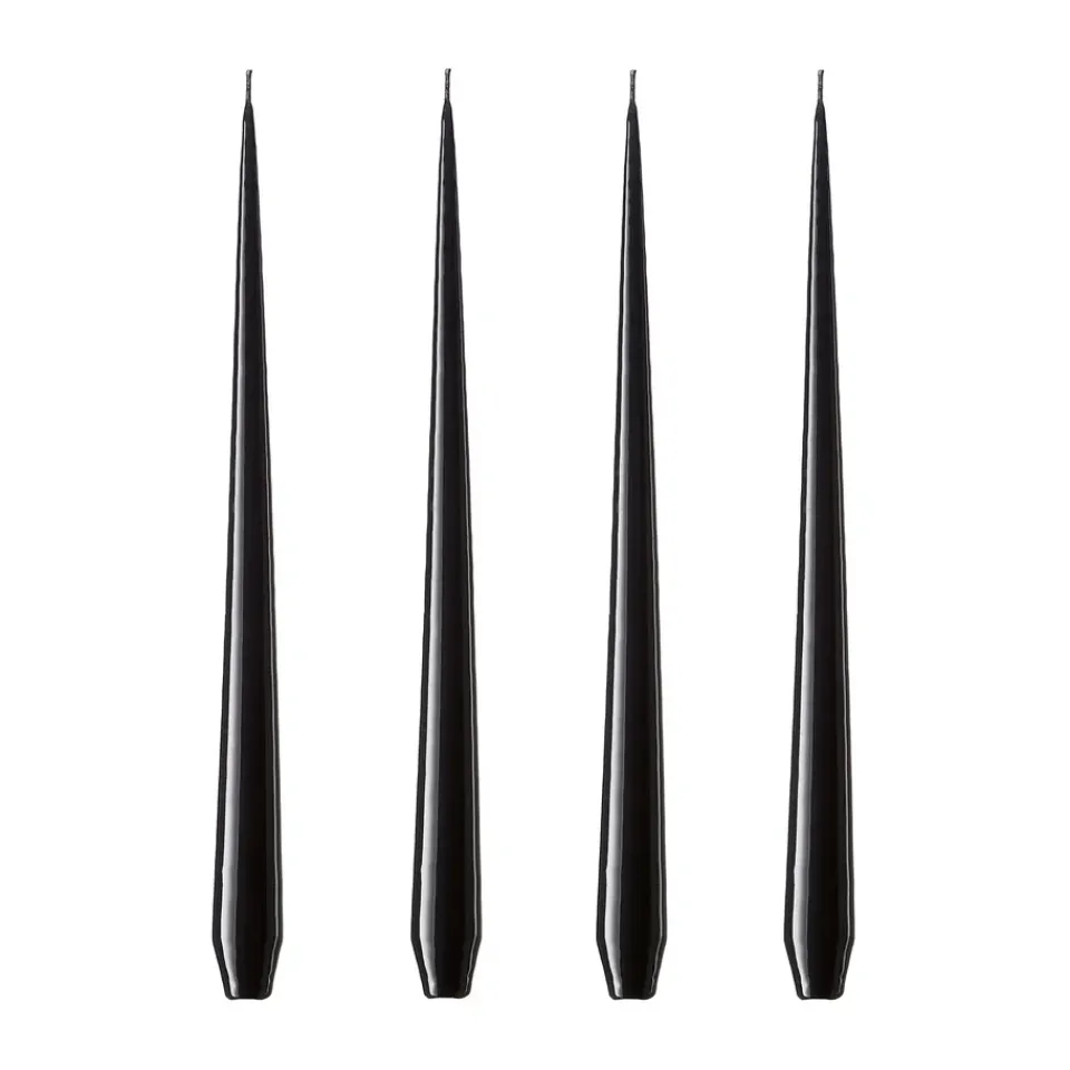 Discount Ester & erik 4 Velas lacadas, raw black, 42 cm Negro