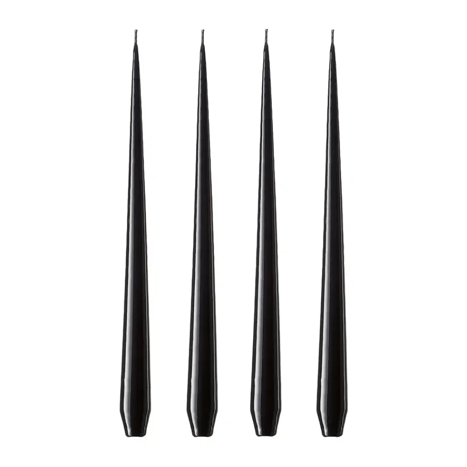 Discount Ester & erik 4 Velas lacadas, raw black, 42 cm Negro