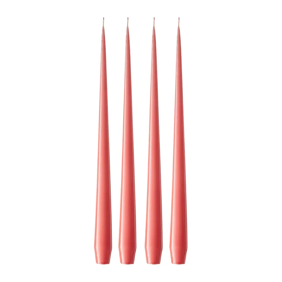 Hot Ester & erik 4 Velas lacadas, Coral reef 26, 42 cm Rosa