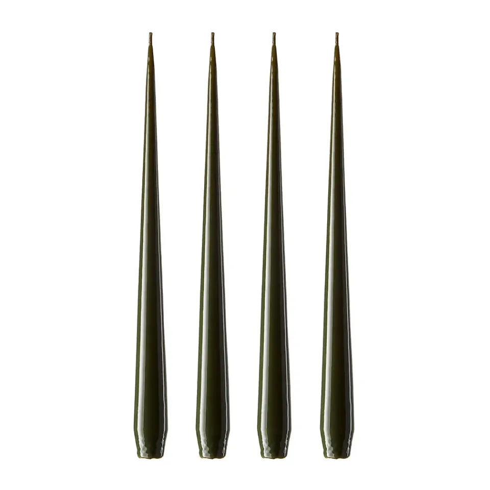 New Ester & erik 4 Velas lacadas, mörk deep forest, 42 cm Verde