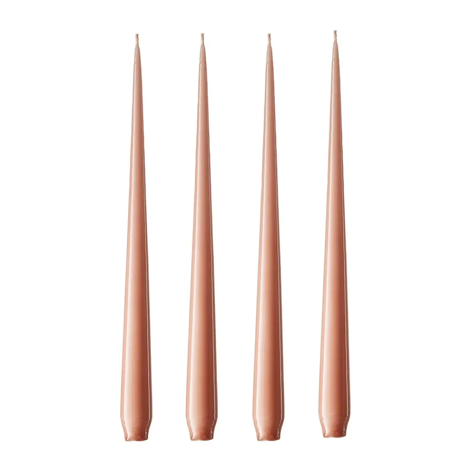 Ester & erik 4 Velas lacadas, rosy caramel, 42 cm Beige