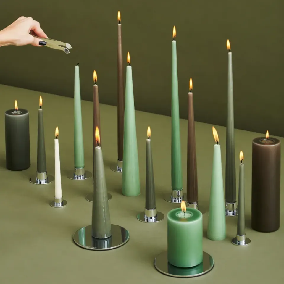 Ester & erik 4 Velas lacadas, eucalyptus, 32 cm Verde