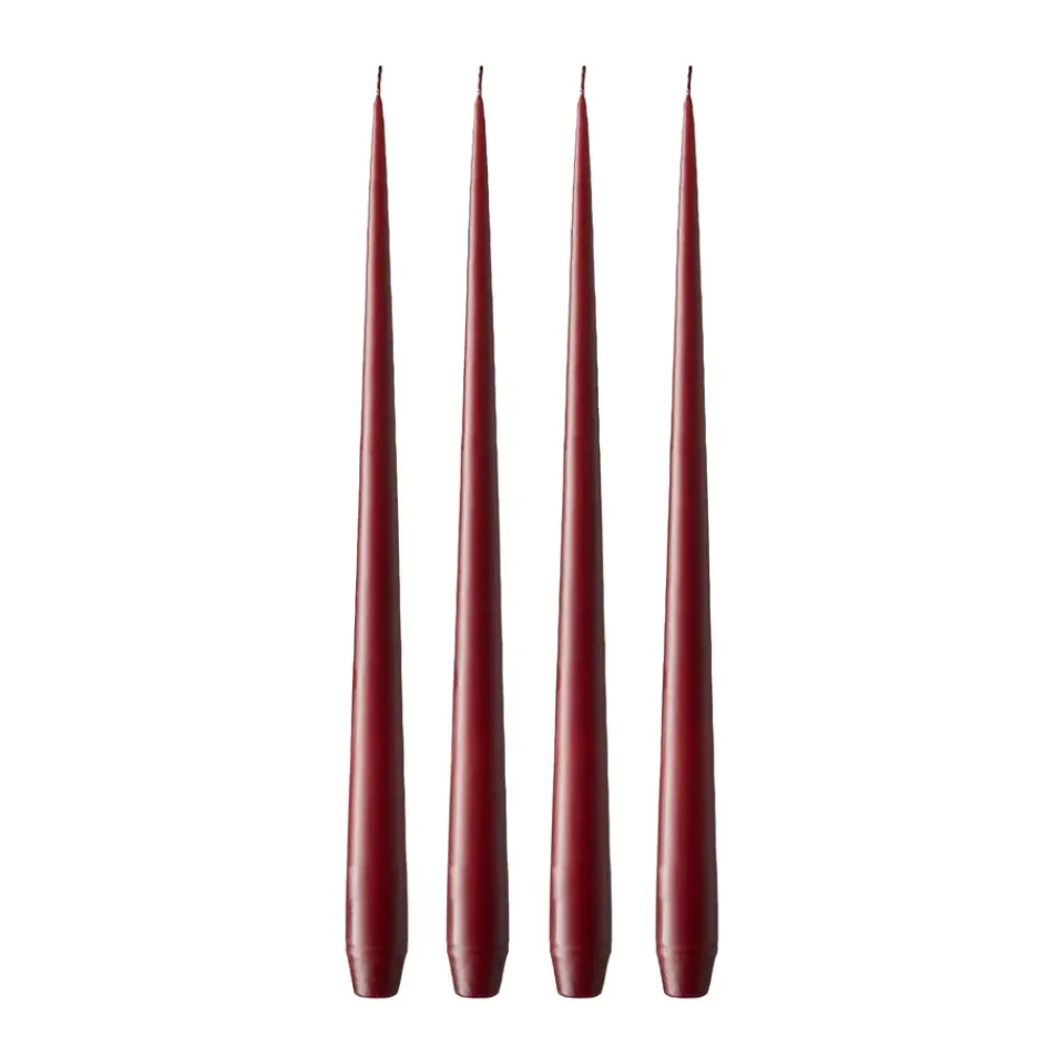 Hot Ester & erik 4 Velas mate, Deep wine 44/2, 42 cm Rojo