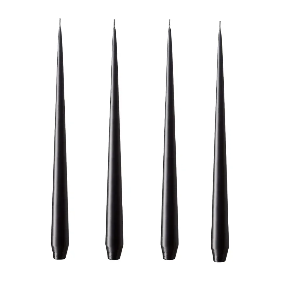 Outlet Ester & erik 4 Velas mate, raw black, 32 cm Negro