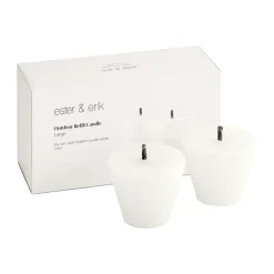 Best Ester & erik recambio para candelabro de exterior 2-pack, Grande Blanco