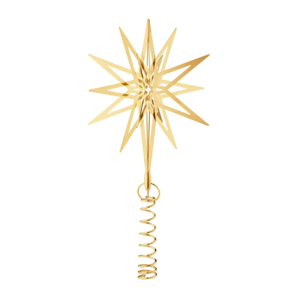 New Georg Jensen Estrella de árbol de Navidad Lyra 2025, Pequeño Color dorado