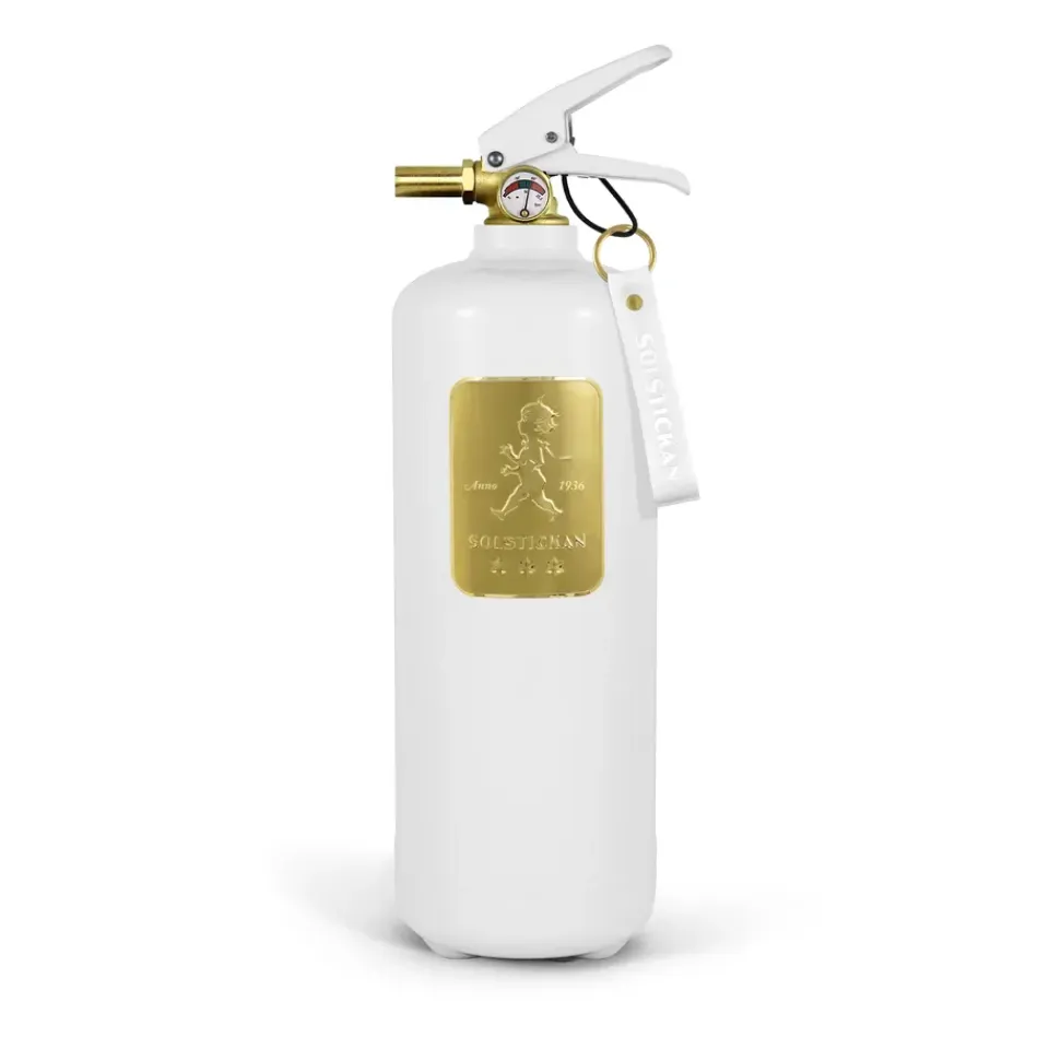 Clearance Solstickan Design Extintor Solstickan 2 kg, Blanco-dorado BlancoColor dorado