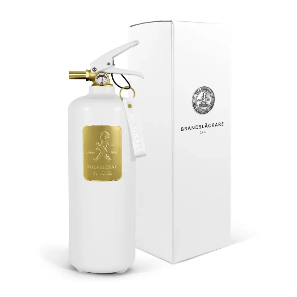Clearance Solstickan Design Extintor Solstickan 2 kg, Blanco-dorado BlancoColor dorado