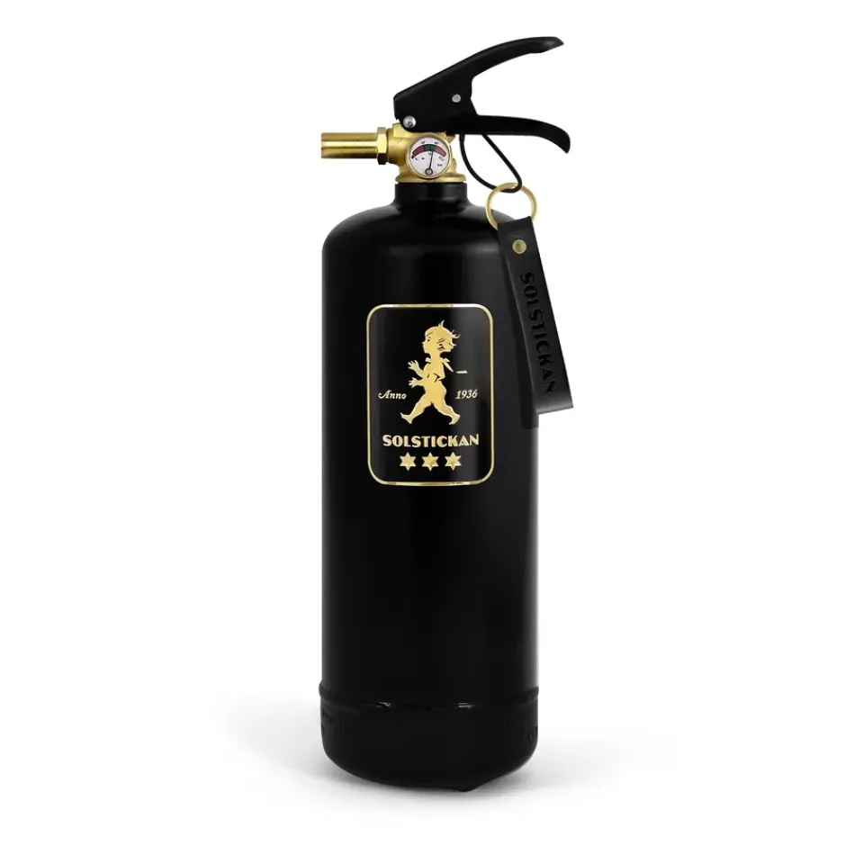 Hot Solstickan Design Extintor Solstickan 2 kg, Negro-dorado NegroColor dorado