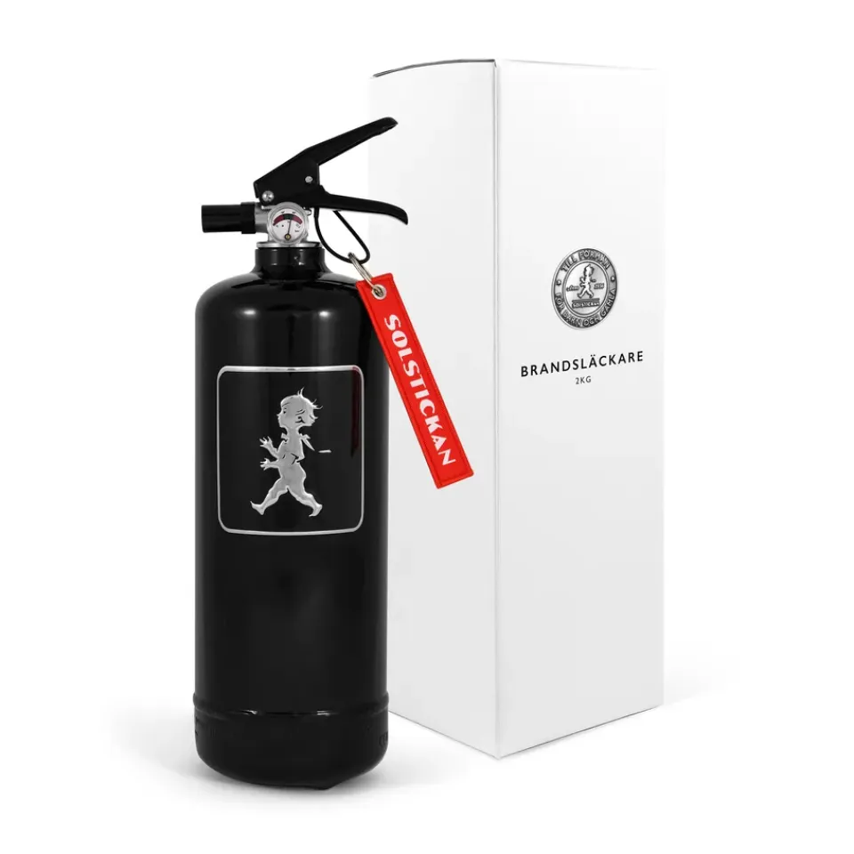 New Solstickan Design Extintor Solstickan 2 kg, Negro-plateado NegroPlateado