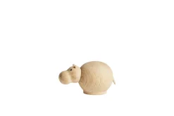 Discount Woud Figura de madera Hibo hipopótamo, Small Marrón