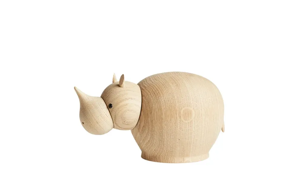 Best Woud Figura de madera Rina rinocerante, Medium Marrón