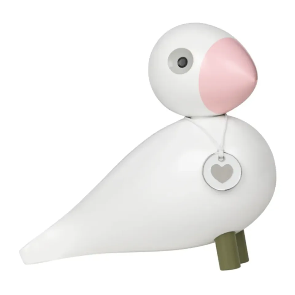 Sale Kay Bojesen Denmark Figura Kay Bojesen pájaro cantor Love, Blanco- Rosa