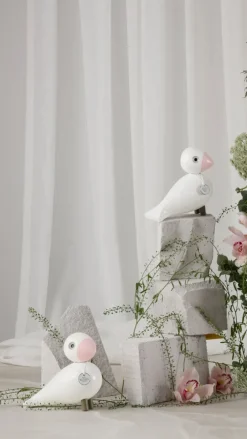 Sale Kay Bojesen Denmark Figura Kay Bojesen pájaro cantor Love, Blanco- Rosa
