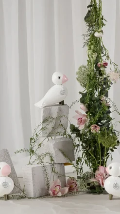 Sale Kay Bojesen Denmark Figura Kay Bojesen pájaro cantor Love, Blanco- Rosa