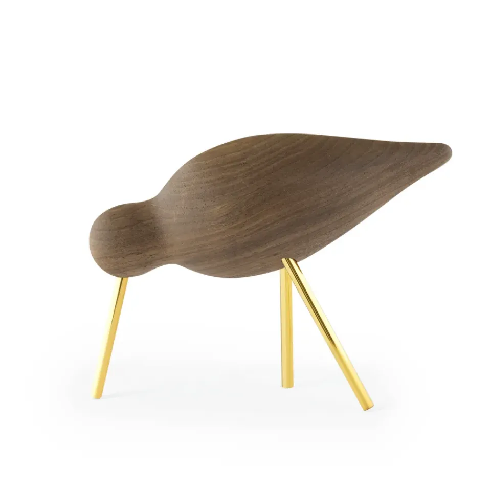 Sale Normann Copenhagen Figura Shorebird nogal-latón, mediana Marrón