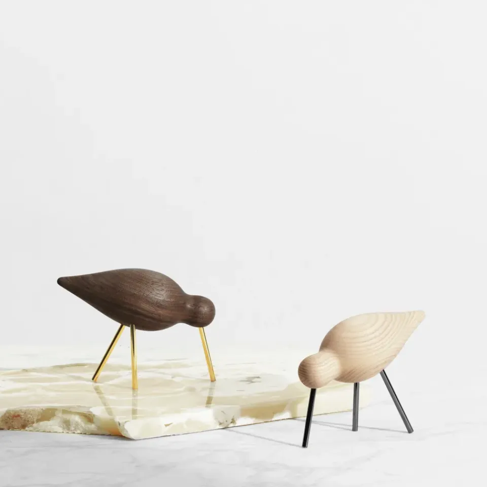 Sale Normann Copenhagen Figura Shorebird nogal-latón, mediana Marrón