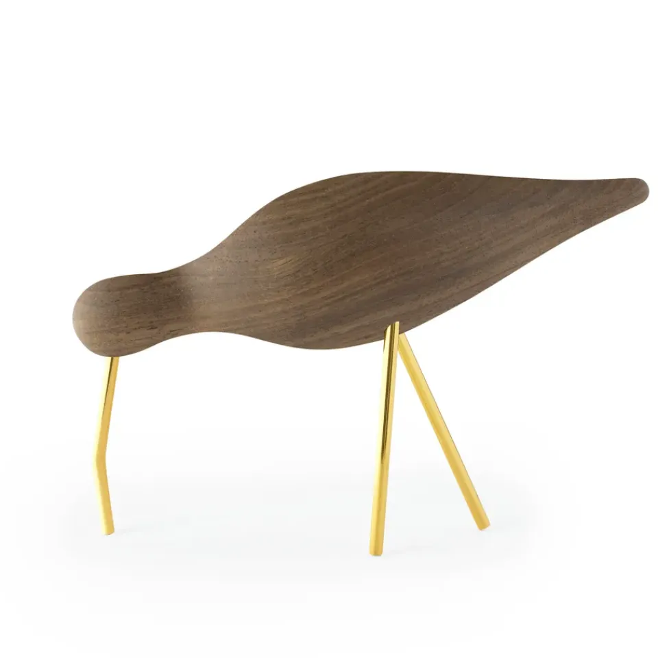 Hot Normann Copenhagen Figura Shorebird nogal-latón, grande Marrón