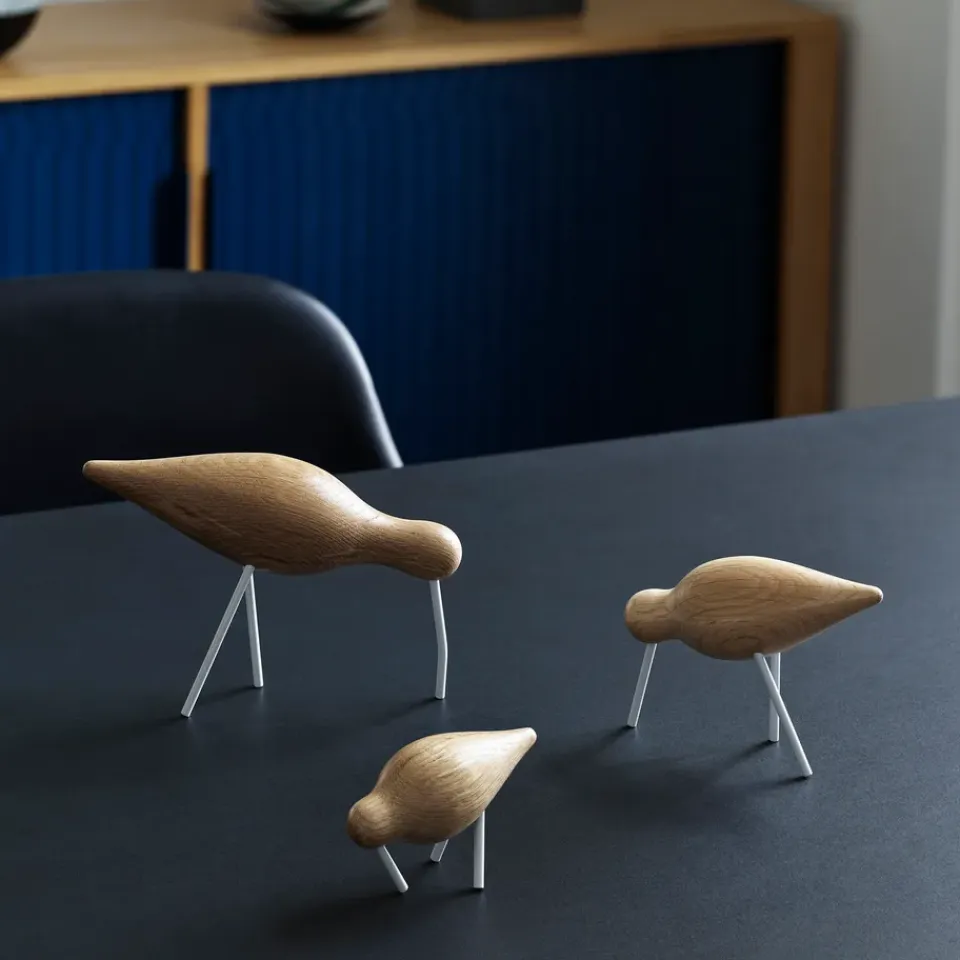 Hot Normann Copenhagen Figura Shorebird roble-blanco, pequeña MarrónBlanco