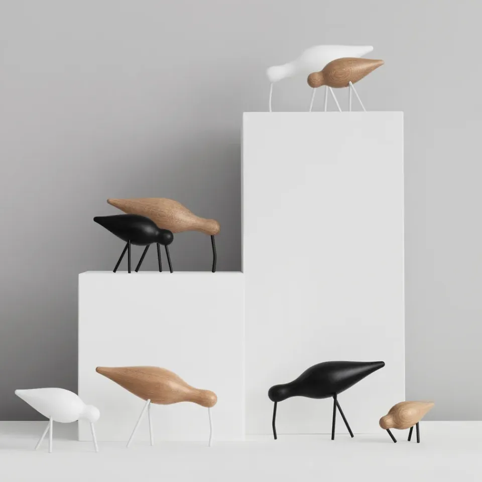 Discount Normann Copenhagen Figura Shorebird roble-blanco, grande MarrónBlanco