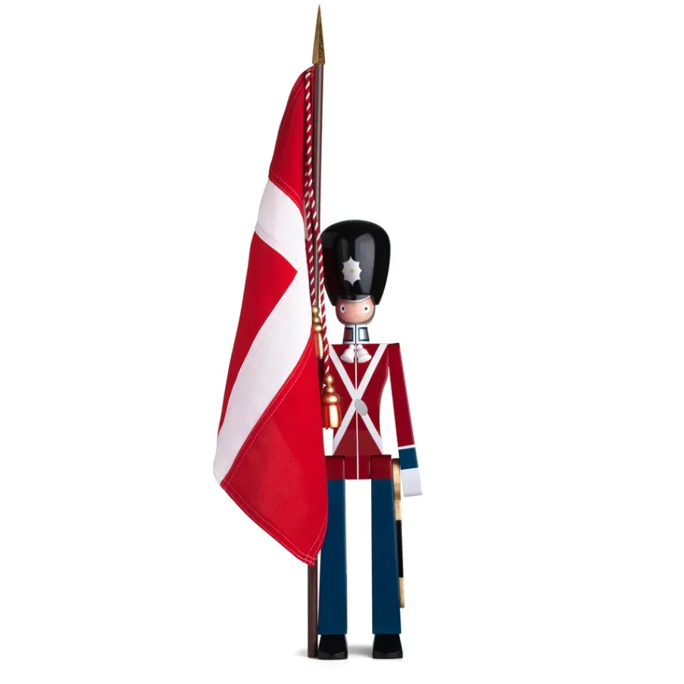 Discount Kay Bojesen Denmark Figura soldado con bandera textil Kay Bojesen, 50 cm AzulRojoBlanco