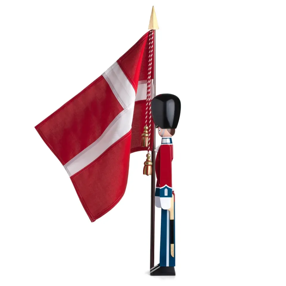 Discount Kay Bojesen Denmark Figura soldado con bandera textil Kay Bojesen, 50 cm AzulRojoBlanco