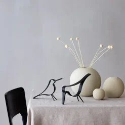 Clearance Cooee Design Figura Woody Bird mediana, roble teñido de Negro