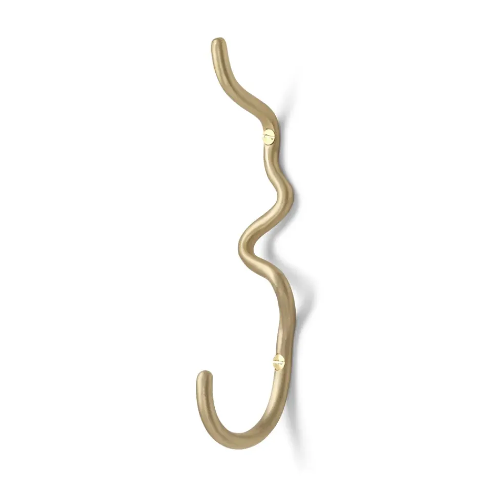 Discount Ferm Living Gancho Curvature sencillo, latón Color dorado