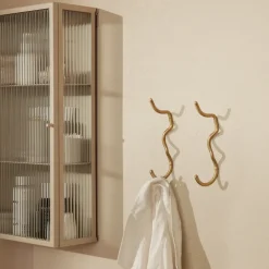 Discount Ferm Living Gancho Curvature sencillo, latón Color dorado