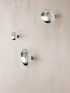 Ferm Living Gancho Mushroom, Brushed stainless steel Plateado