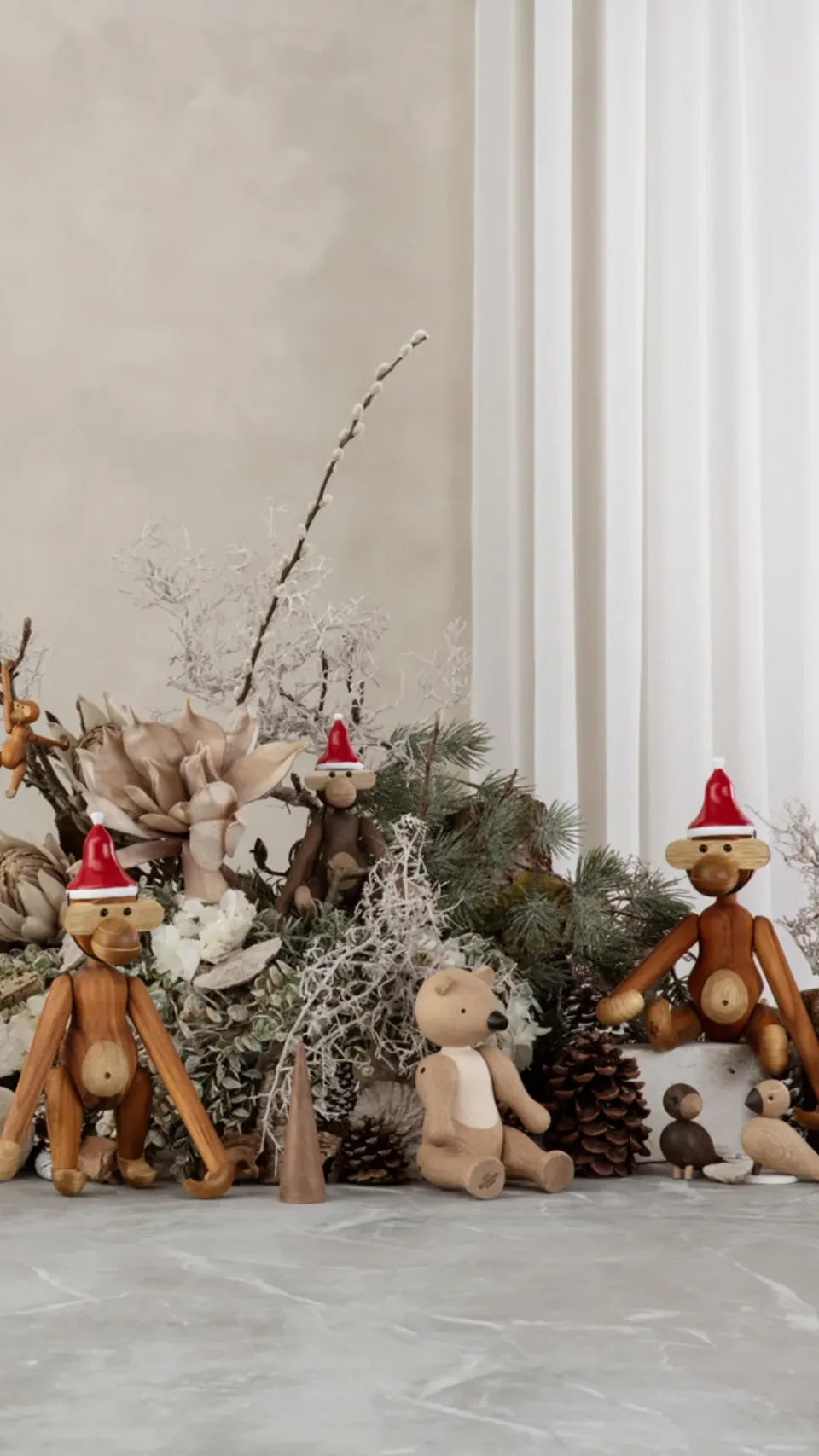 Kay Bojesen Denmark Gorro de Papá Noel para mono mediano Kay Bojesen, Rojo
