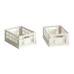 Outlet HAY Colour Crate Mini 2-pack 13x17 cm, Off white Blanco