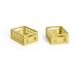 Sale HAY Colour Crate Mini 2-pack 13x17 cm, Dusty yellow Amarillo