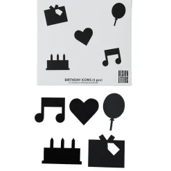 Sale Design Letters Iconos Happy Birthday , Negro
