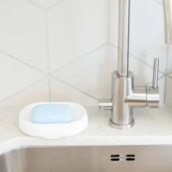 Bosign Jabonera con drenaje oculto silicona large, Blanco