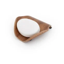 Discount Bosign Jabonera Leaf™ con drenaje 11,5 × 11,5 cm, Nogal Marrón