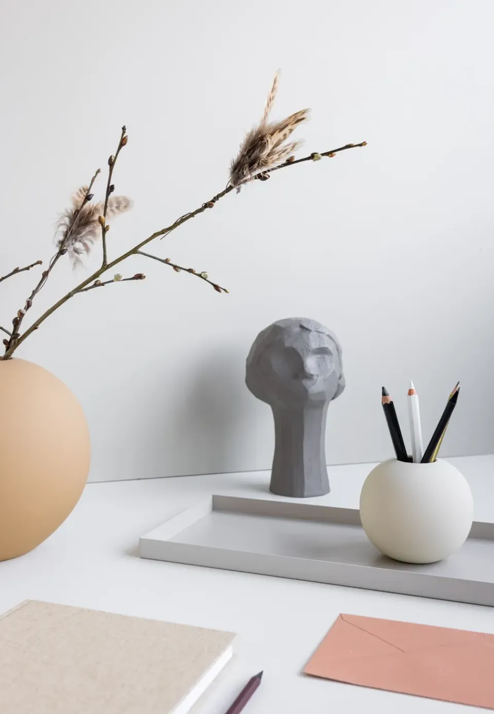 New Cooee Design Jarrón Ball arena, 10 cm Beige
