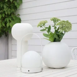 Hot Cooee Design Jarrón Ball , 20 cm Blanco
