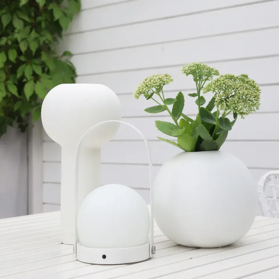 Hot Cooee Design Jarrón Ball , 20 cm Blanco