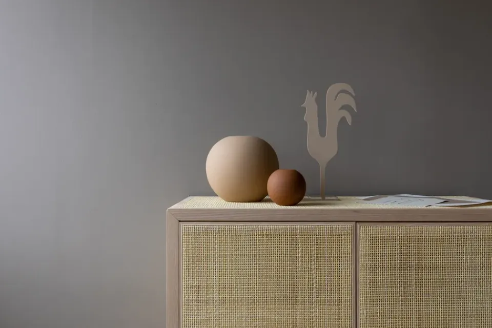 Outlet Cooee Design Jarrón Ball coconut, 10 cm Marrón
